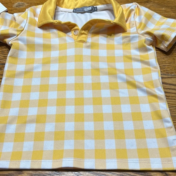 Millie and Maxx yellow/white check polo. Toddler Size 2. - Picture 1 of 6